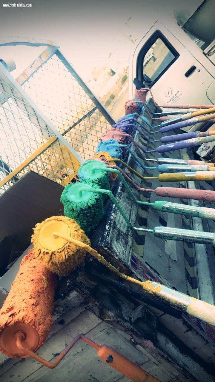 دهانات ورسومات فنية معالجة التلوث البصري على طريق الحرمين بجدة